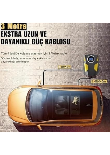 Hava Lastik Şişirme Kompresörü Göstergeli Oto Lastik Pompası fırsatları