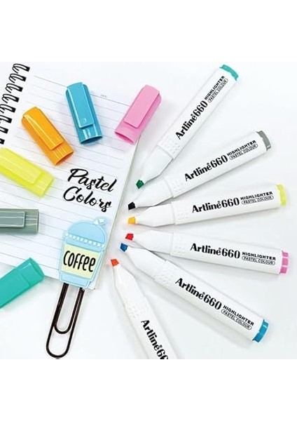 660 Pastel Seri 6'lı Fosforlu Kalem Seti modelleri