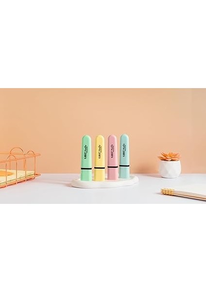 Marking Flat Higlighter Pastel Fosforlu Kalem 4'lü Blister, 4 Pastel Renk (Sarı, Mavi, Pembe, Yeşil), Su Bazlı, Hızlı Kuruyan Mürekkep indirimleri