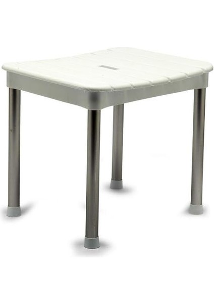 M-KV33-01 Okaliptus Tabure, Maks. 100 kg Kapasite, 37 x 34 x 30 Cm, Beyaz