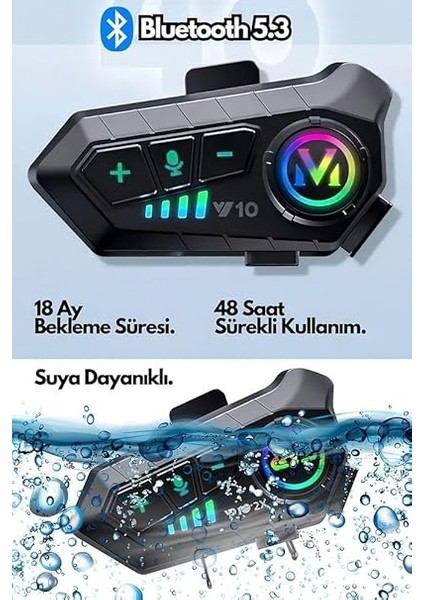 Su Geçirmez Bluetooth Kask Kulaklığı Motosiklet Intercom 2000 Mah Pil Kapasitesi fırsatları