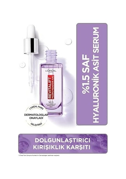 Parıs Revitalift Filler %1.5 Saf Hyaluronik Asit Içeren Kırışıklık Karşıtı Serum 30 ml fiyatları