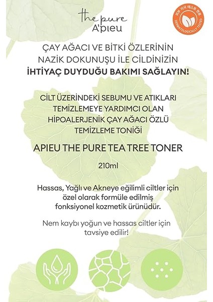 Yağlanma Eğilimli Ciltler Için Çay Ağacı Özü Içeren Arındırıcı Tonik A'pıeu The Pure Tea Tree Toner fiyatları
