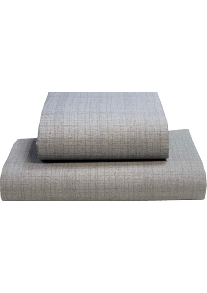 Turca AT7513 Ranforce Tek Kişilik Düz Çarşaf Seti, Gri, 160X240CM/50X70CM