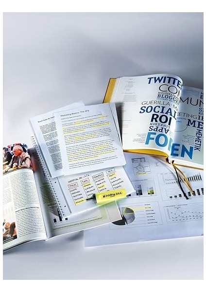 344 Fosforlu Kalem - Pembe - 1 Fosforlu Kalem - 2-5 mm Kesik Ucu fırsatları