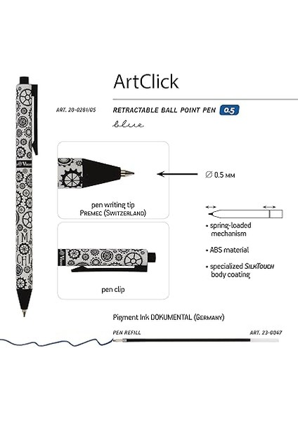 Visconti "artclick" Tükenmez Kalem -Mavi- 0.5 mm (Time Machine) modelleri