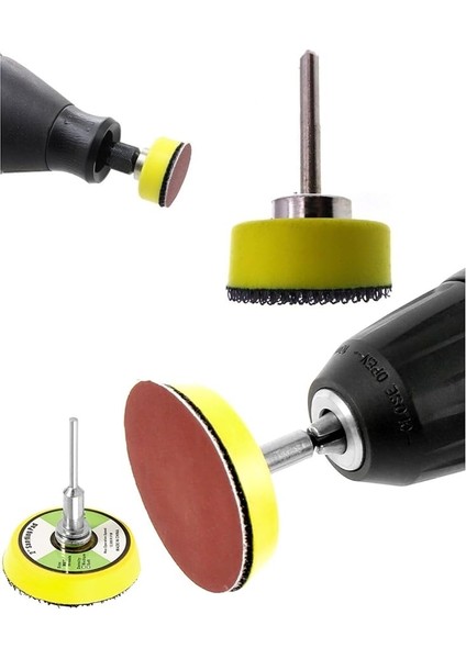 Dremel Tarzı Mini Kalıpcı Vız Vız Için 5cm ve 2.5cm Cırtlı Zımpara Pedi Zımpara Tabanı Seti 4 Parça