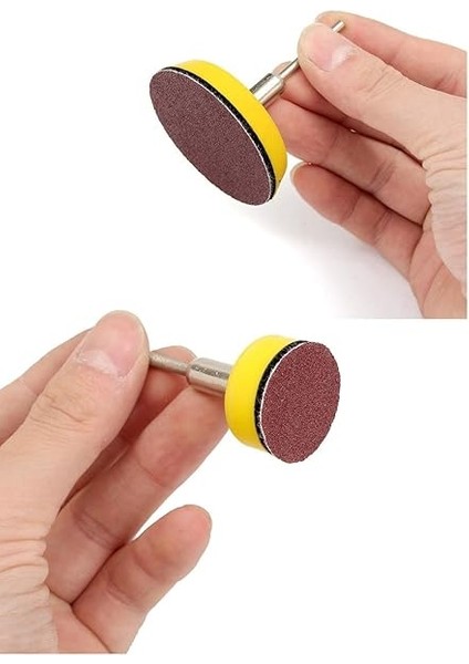 Dremel Tarzı Mini Kalıpcı Vız Vız Için 5cm ve 2.5cm Cırtlı Zımpara Pedi Zımpara Tabanı Seti 4 Parça modelleri