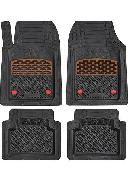 Caddy 2006-2007 Model ile Uyumlu 3D Havuzlu Kırmızı-Siyah Paspas