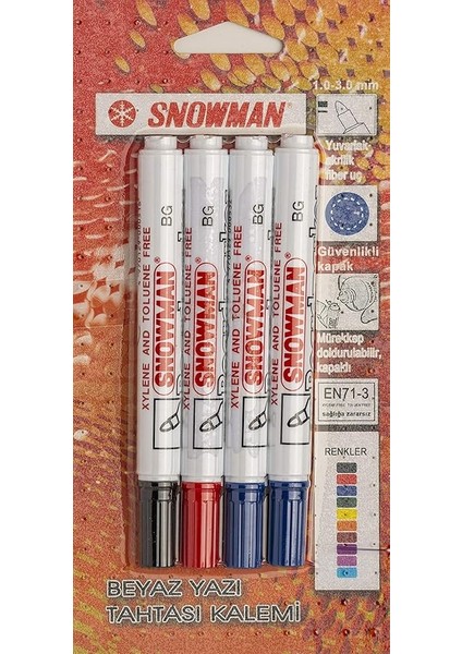 Tahta Kalemi 4'lü Blister 2 Mavi + 1 Siyah + 1 Kırmızı