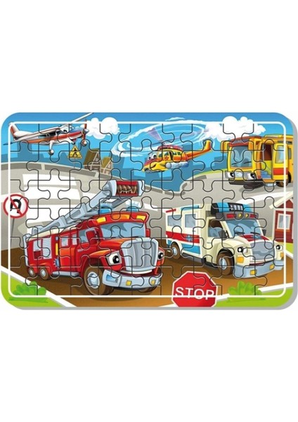 Arabalar A4 54 Parça Puzzle, Oyuncak, Yapboz 54 Parça Ahşap Puzzle