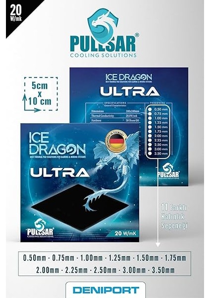 Ice Dragon® Ultra/thermal - Termal Pad / 20.0 W.m*k /100 * 50 (1.00) fiyatları