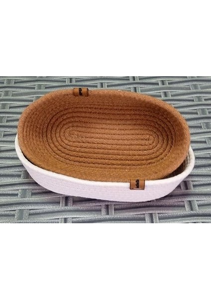 Ev Banyo Oval Hasır Sepet Krem&kahve Jüt Kordon Ip Örme Dikiş Çok Amaçlı Havlu Düzenleyici Organizer fiyatları