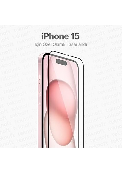 iPhone 15 Için Kolay Kurulum Kitli Takılırken Camın Altında Kesinlikle Toz Bırakmayan Ekstra Güçlendirilmiş Tam Koruma Sağlayan Pürüzsüz Lazer Kesim Premium Ekran Koruyucu Kırılmaz Cam fırsatları