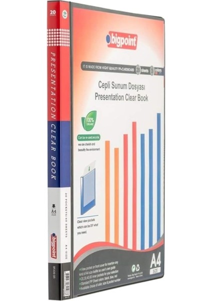 Sunum Dosyası Cepli 20'li Siyah