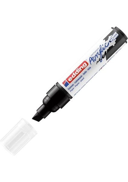 5000 Akrilik Kalem Geniş - Siyah - 1 Su Geçirmez Akrilik Markör - Kesik Ucu 5-10 mm