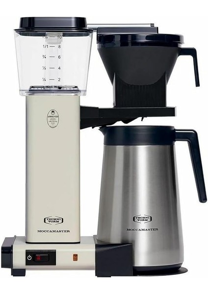 Filtre Kahve Makinesi, Paslanmaz Çelik Termoslu, 1.25 L Kapasite, Off White