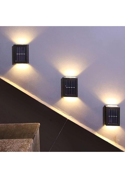 Tekli Solar Bahçe Aydınlatması Güneş Enerjili Bahçe Aydınlatması Duvar Lambası Çift Taraflı Aplik Işık LED Işık fiyatları