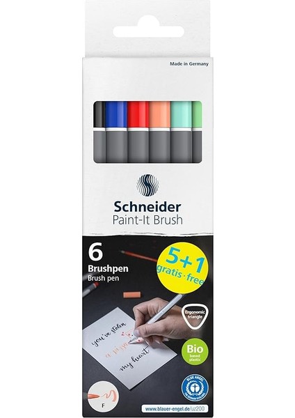 Brushpen Paint-It 070 (Kaligrafi, El Yazısı ve Daha Fazlası Için Esnek Uçlu ve Parlak Renklere Sahip Birinci Sınıf Fırça Kalemleri) 6 Adet, Çeşitli Set 2 fiyatları
