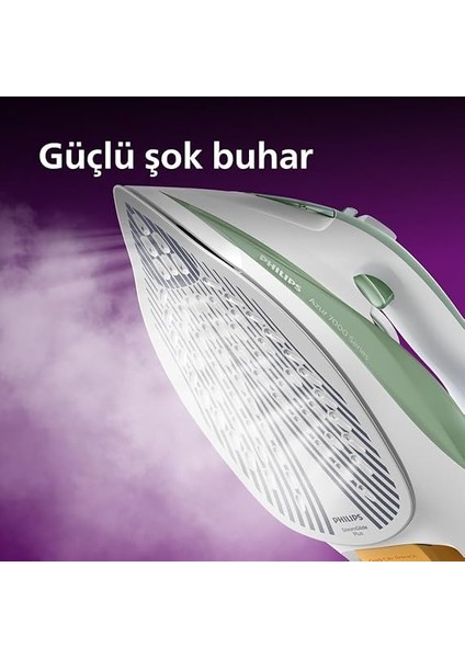7000 Series Azur Buharlı Ütü - 2600W Güç, 220G Buhar, Damlama Önleme Sistemi, Steamglide Plus Taban, 300ML Su Haznesi (DST7012/70) modelleri