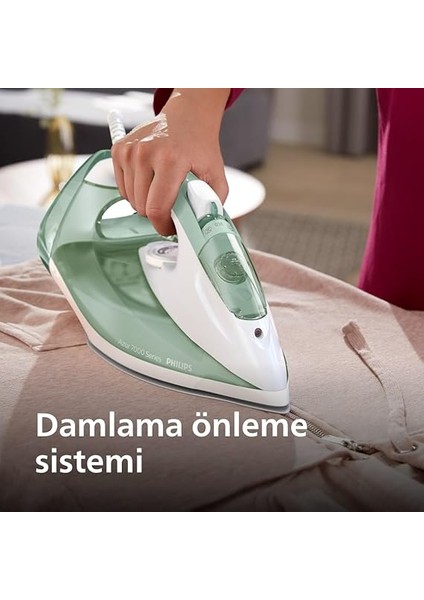 7000 Series Azur Buharlı Ütü - 2600W Güç, 220G Buhar, Damlama Önleme Sistemi, Steamglide Plus Taban, 300ML Su Haznesi (DST7012/70) indirimleri