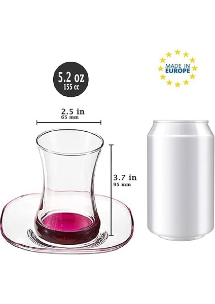 Zen Renkli Tabanlı 12'li Çay Seti fiyatları