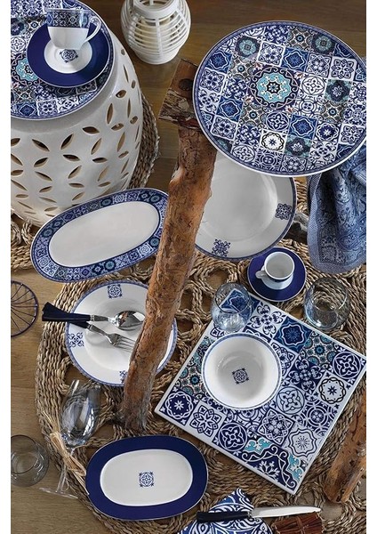 Porselen Leonberg 24 Parça 6 Kişilik Yemek Seti Bant Dekor 9429