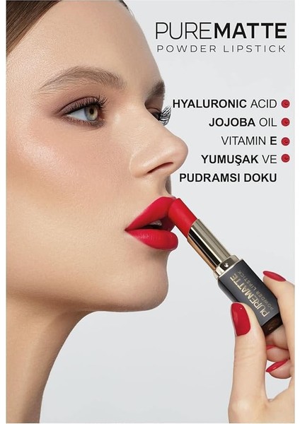 Rose Pure Matte Powder Lipstick No: 106 - Pudralı Mat Ruj indirimleri