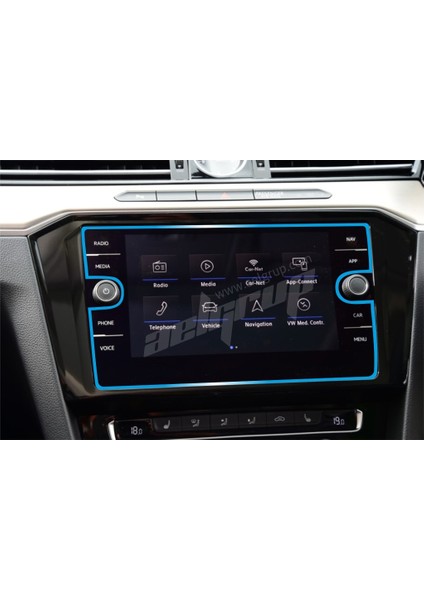 Passat 8 inç Navigasyon uyumlu 9H Temperli Ekran Koruyucu Cam