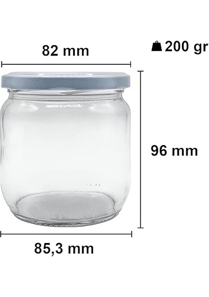 425 ml Metal Beyaz Kapaklı Şeffaf Cam Kavanoz 5 Adet fiyatları