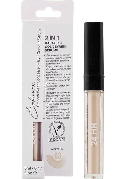 N.y.c. Göz Altı Morluk ve Torba Için Serum ve Kapatıcı 5 Ml- No:3 Magnolia