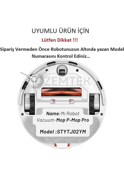 Siyah Yan Fırça 2'li Paket Mi Robot Vacuum Mop Pro(Model NO:STYTJ02YM) Vacuum Mop P ile Uyumlu indirimleri