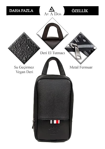 A Dos Erkek Siyah Vegan Deri Tıraş Seyahat Kozmetik Portföy Bakım El Çanta Günlük fiyatları