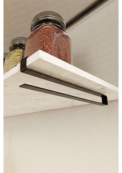 Mat Siyah Raf Altı Kağıt Havlu Askılığı ve Fincanlık | Portatif Dolap Altı Havlu Bardak Fincan Askı fiyatları