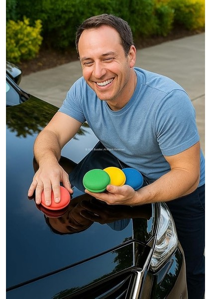 8 Parça Makaron Model Araba Cila Süngeri Seti 9.5 cm Çaplı Polisaj Pedi Çizik Giderici Parlatıcı Yıkanabilir Süngerler modelleri