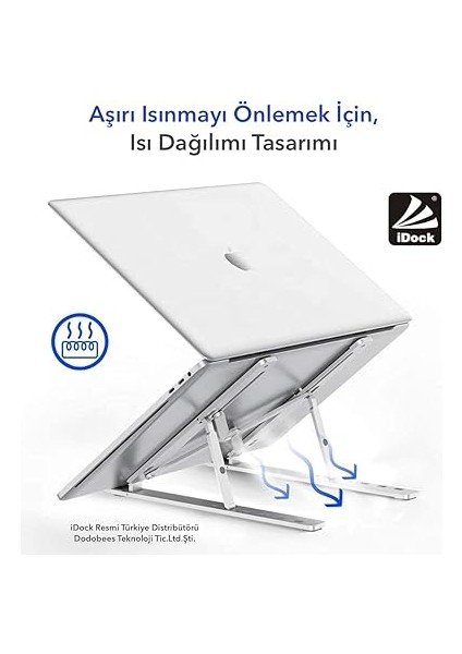 N29-3-GÜMÜŞ Katlanır Aluminyum Macbook Laptop Bilgisayar Standı fırsatları