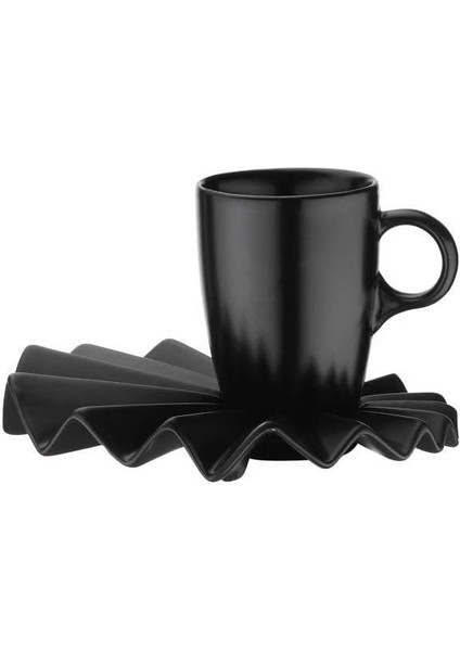 Porselen Adora 4 Parça 2 Kişilik Kahve Takımı Siyah & Krem fiyatları