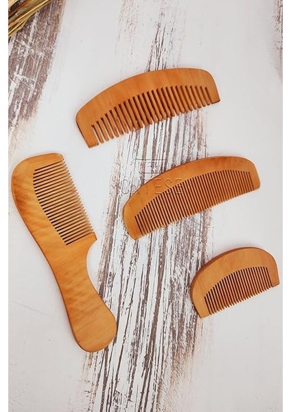 Doğal Ağaç Ahşap Tarak Seti 4 Parça MNT-061 modelleri