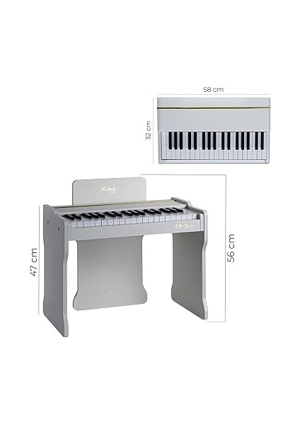 CP-360WH Ahşap Çocuk Piyanosu Pilli 37 Tuşlu Gerçek Piyano Tuşları indirimleri