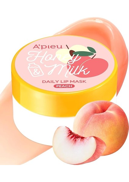 Bal ve Süt Özlü Besleyici Nemlendirici Dudak Maskesi A'pıeu Honey ve Milk Daily Lip Mask, Peach