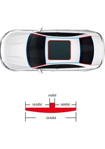 Üniversal Oto Sunroof Fitili Kenar Fitilleri Ön Arka Cam Contası 5 Metre Siyah fiyatları
