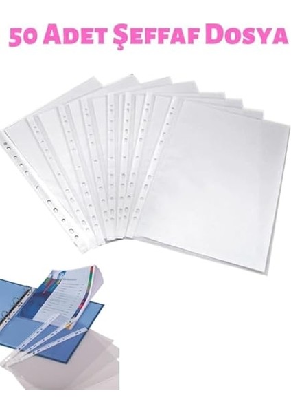 50 Adet A4 Şeffaf Dosya Föy Poşet Dosya fiyatları