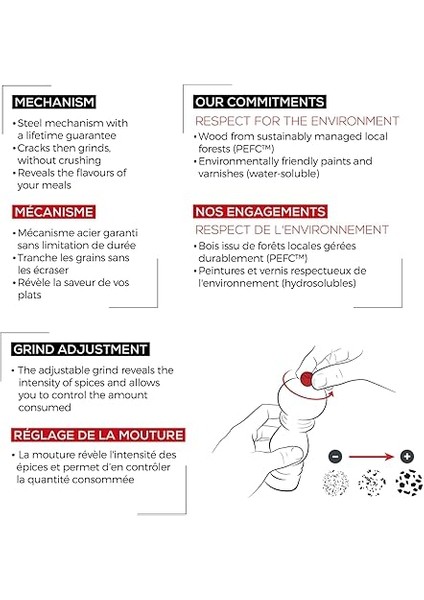 Paris Manuel Tuz Değirmeni, Klasik Öğütme Ayarı, Yükseklik: 22 Cm, Ahşap, Kahverengi, 870422/SME/1 indirimleri