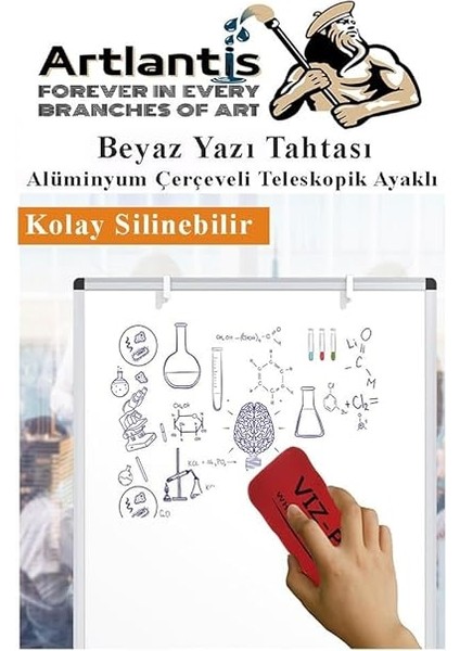 Ayaklı Beyaz Yazı Tahtası 60X85 cm Teleskobik Ayaklı 1 Adet Alüminyum Kolay Silinebilir Ergomik Beyaz Yazı Tahtası indirimleri