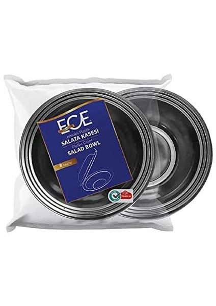 Kullan At Siyah Şeffaf Kapaklı Salata Kasesi 16 Adet