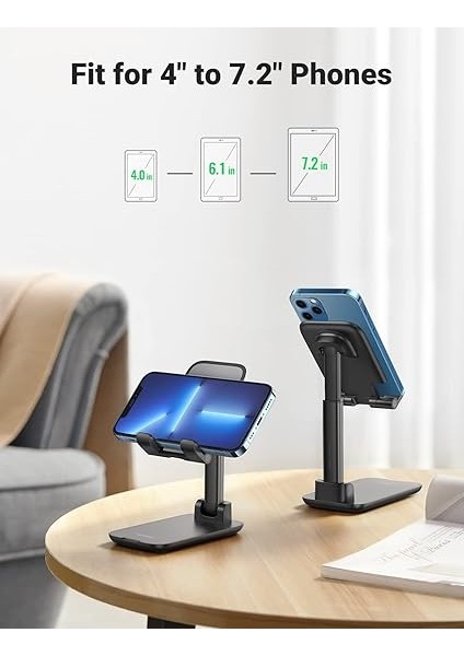 Katlanabilir Telefon Tutacağı iPhone ile Uyumlu Galaxy Redmi Huawei (Siyah) indirimleri