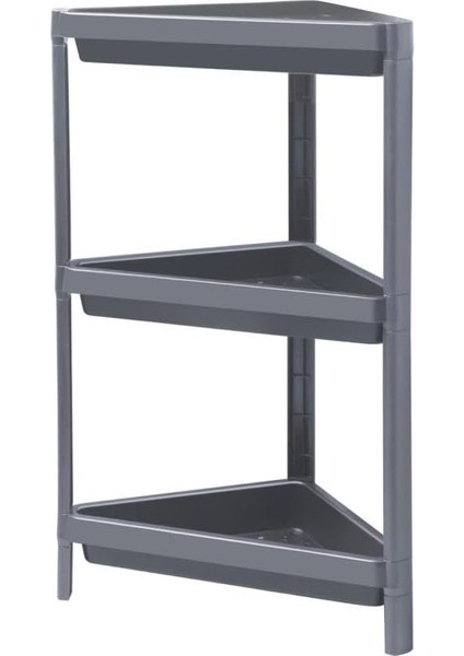 Life 3 Katlı Üçgen Plastik Gri Banyo Mutfak Rafı MIT1061 modelleri