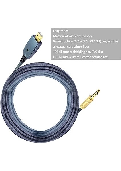 USB Gitar Kablosu Elektro Gitar Aksesuarları Gitar Ses Konektörü Kordon Adaptörü 6.35MM Gitar Kablosu Arayüzü fırsatları