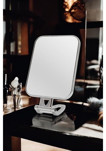 Mark Beauty Serisi 3x Büyüteçli Çift Taraflı Ayarlanabilir Eğimli Masa Üstü Makyaj Aynası 12X18 cm Dikdörtgen fırsatları