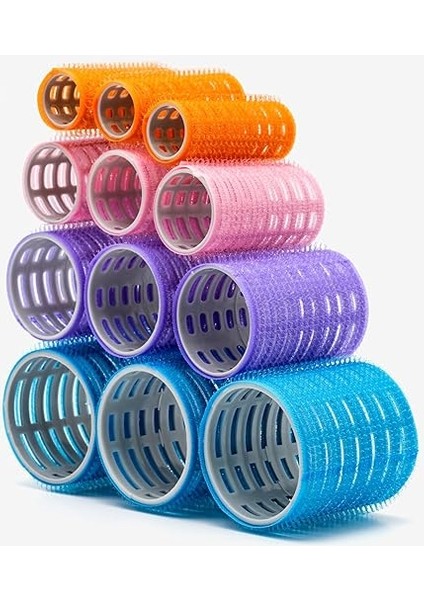 1226 Bigudi Seti 12 Adet Cırtlı Saç Bigudisi